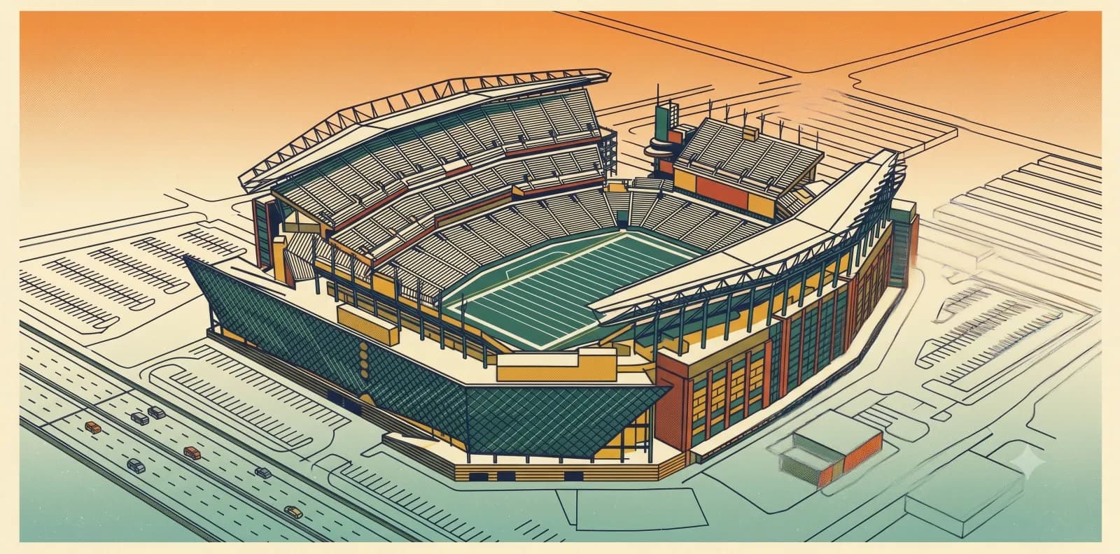 Retro illustration of Lincoln Financial Field