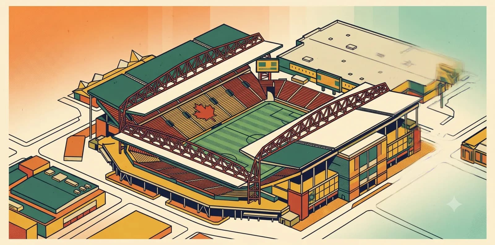 Retro illustration of BMO Field